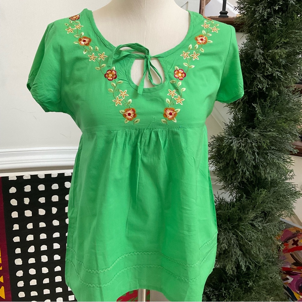 Sugar 17 Green Cotton Blouse